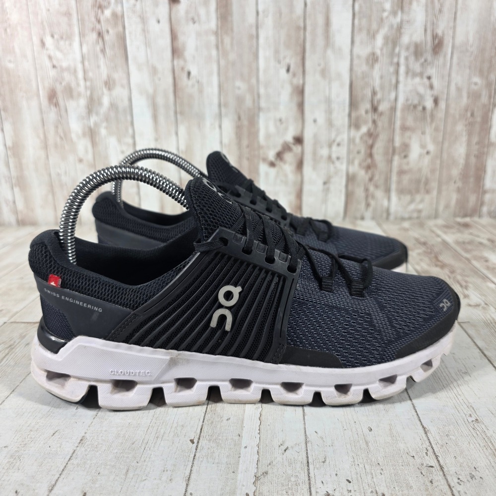 On Running Cloudswift Womens 7.5 Black Rock Mesh CloudTec Helion Sneakers